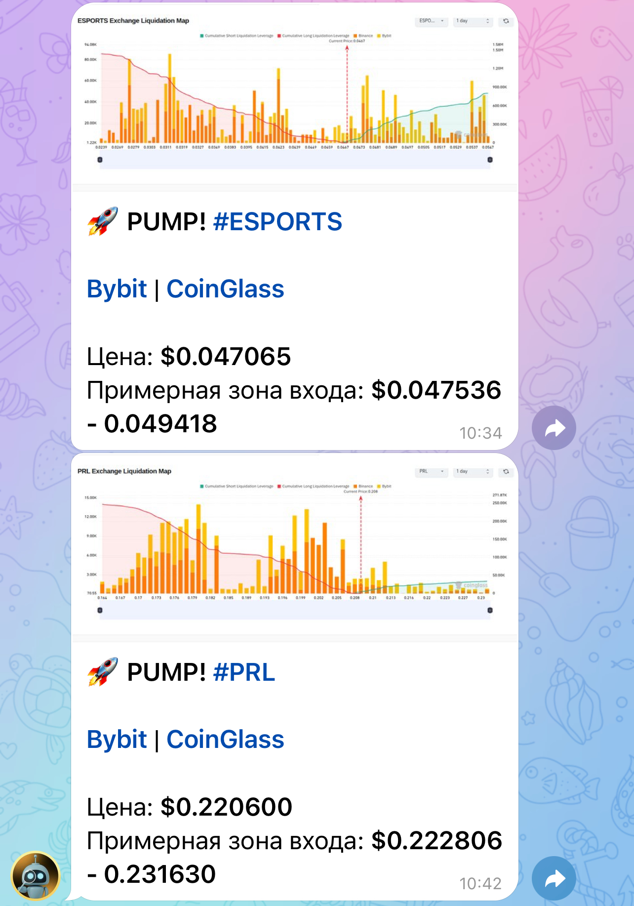 Примеры реальных сигналов Est Invest Screener в Telegram