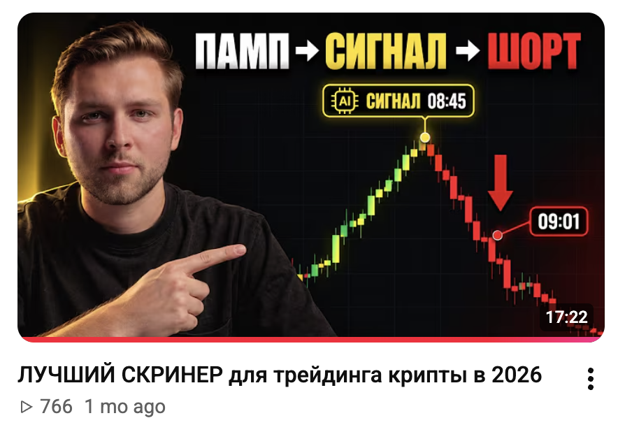 Обзор скринера: памп, сигнал, шорт